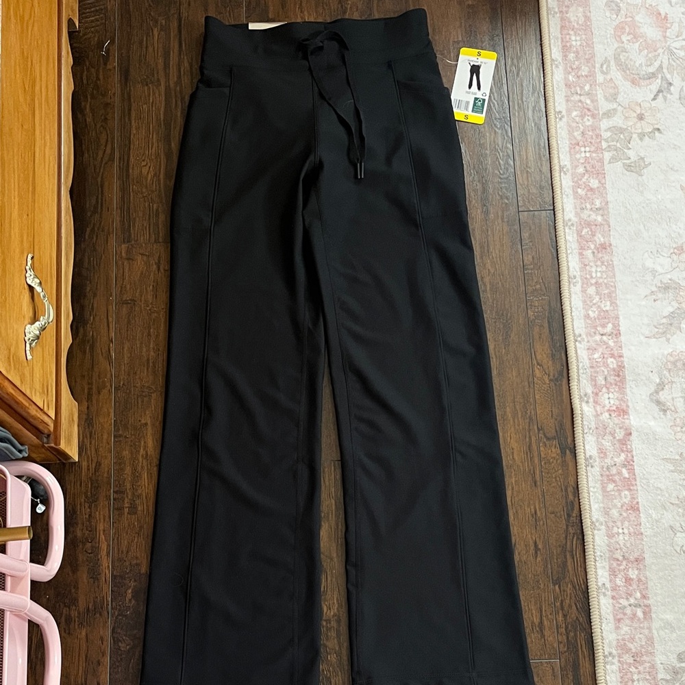 32 Degrees Black Wide-Leg Drawstring Waist Pants